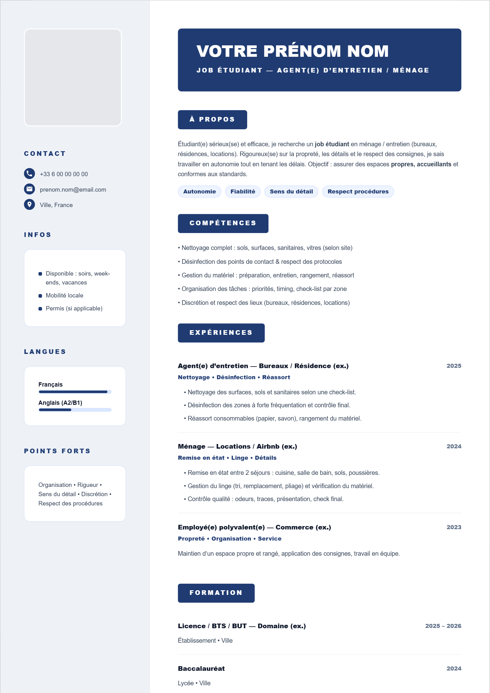 Job Étudiant  Agent(e) d’entretien / Ménage -- Clean Aqua