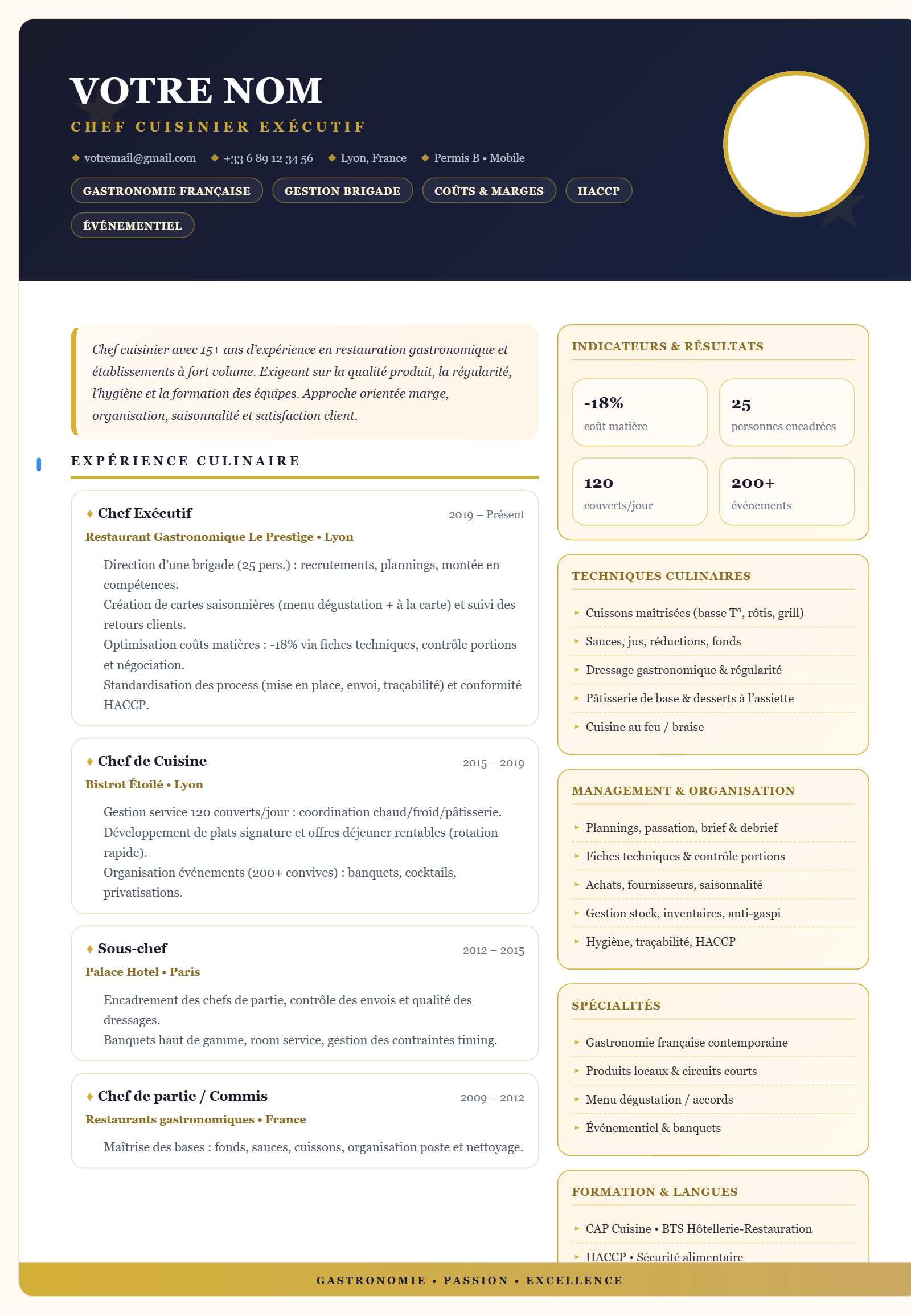 Chef Cuisinier - Gourmet