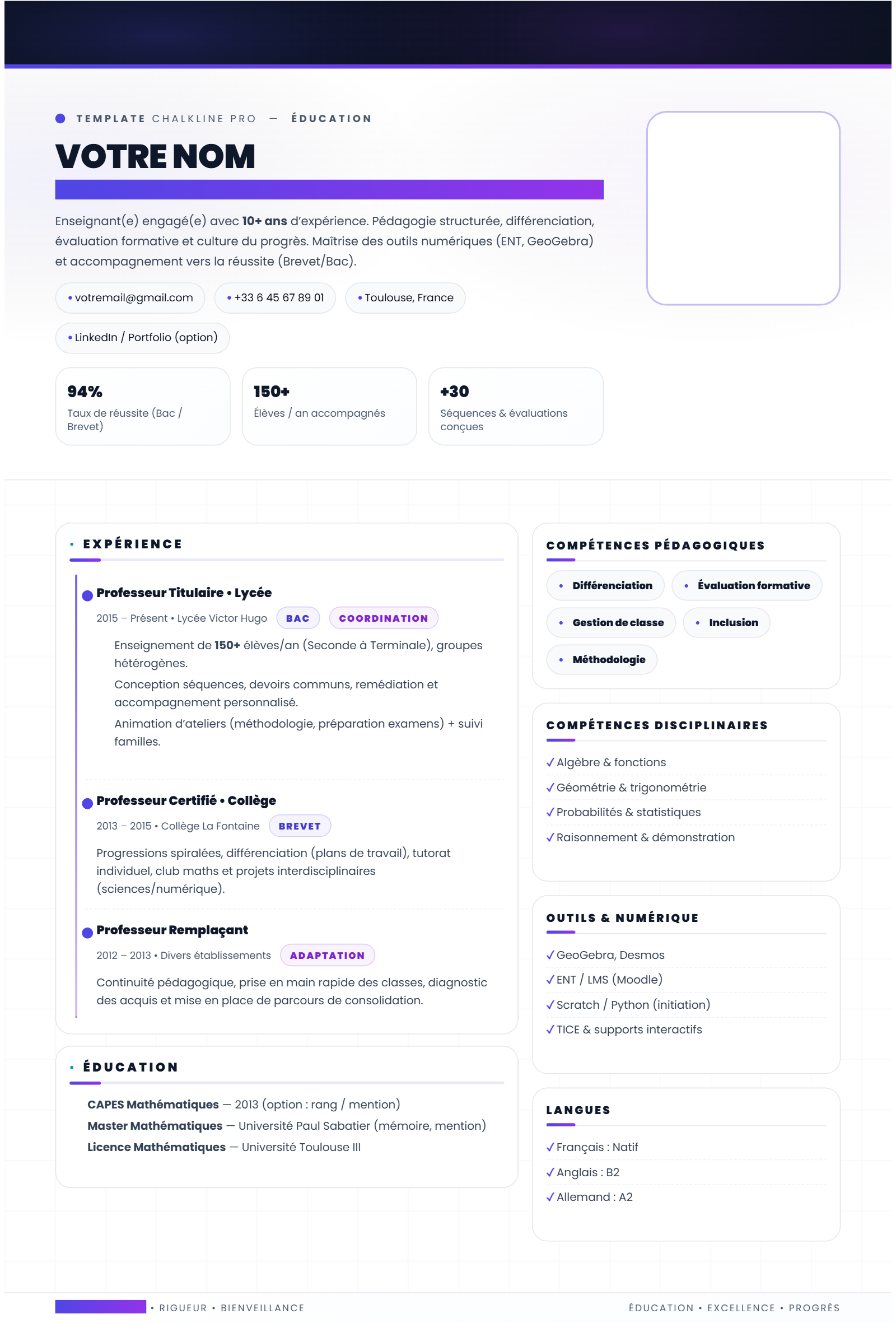 Professeur - Education Excellence